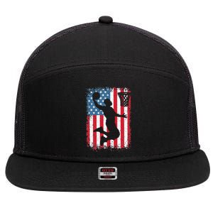 American Flag Basketball Apparel funny Basketball 7 Panel Mesh Trucker Snapback Hat