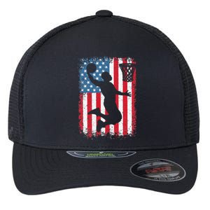 American Flag Basketball Apparel funny Basketball Flexfit Unipanel Trucker Cap