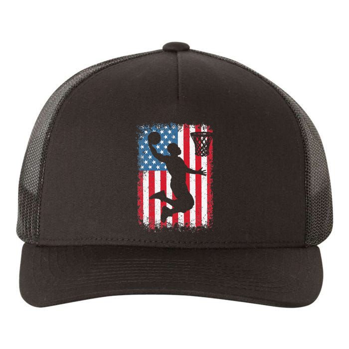 American Flag Basketball Apparel funny Basketball Yupoong Adult 5-Panel Trucker Hat