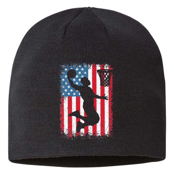 American Flag Basketball Apparel funny Basketball Sustainable Beanie