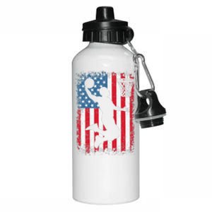 American Flag Basketball Apparel funny Basketball Aluminum Water Bottle