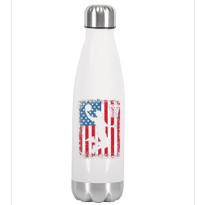 American Flag Basketball Apparel funny Basketball Stainless Steel Insulated Water Bottle