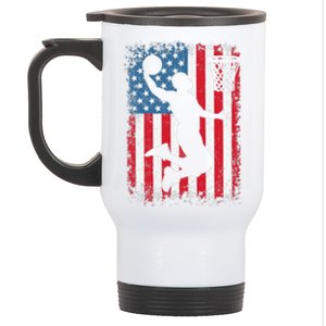 American Flag Basketball Apparel funny Basketball Stainless Steel Travel Mug