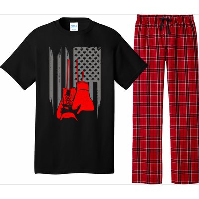 American Flag Boxing Boxer Boxing Funny Gift Pajama Set