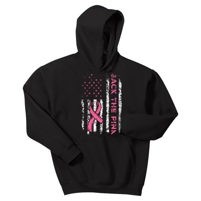 American Flag Back the Pink Breast Cancer Awareness Ribbon Kids Hoodie