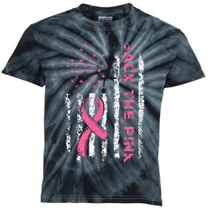 American Flag Back the Pink Breast Cancer Awareness Ribbon Kids Tie-Dye T-Shirt