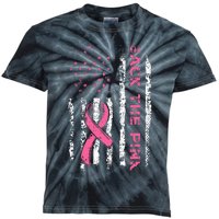 American Flag Back the Pink Breast Cancer Awareness Ribbon Kids Tie-Dye T-Shirt