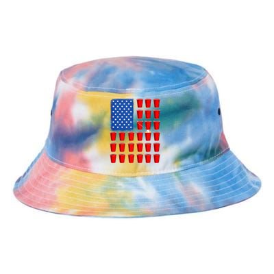 American Flag Beer Pong 4th Of July Drinking Tie Dye Newport Bucket Hat