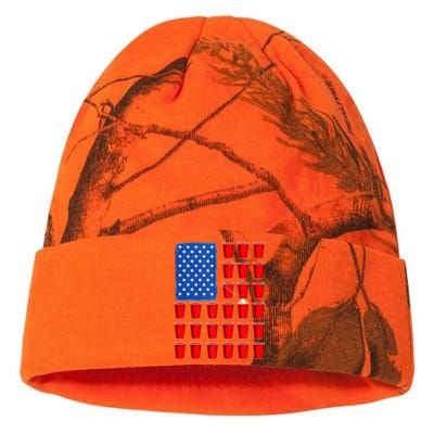 American Flag Beer Pong 4th Of July Drinking Kati Licensed 12" Camo Beanie