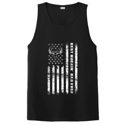 American Flag Best Buckin Dad Ever Gift Deer Hunter Gift PosiCharge Competitor Tank