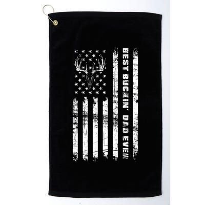 American Flag Best Buckin Dad Ever Gift Deer Hunter Gift Golf Towel