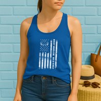 American Flag Best Buckin Dad Ever Gift Deer Hunter Gift Womens Tank Top