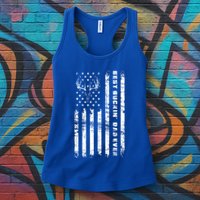 American Flag Best Buckin Dad Ever Gift Deer Hunter Gift Womens Tank Top