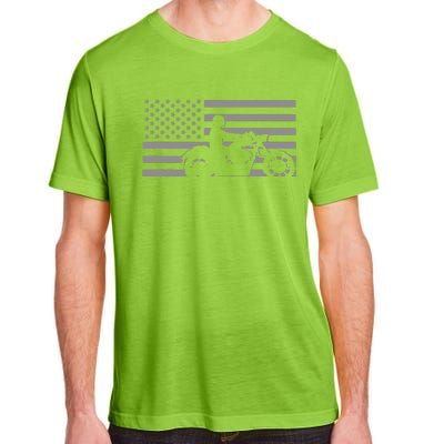 American Flag Biker Motorcycle Adult ChromaSoft Performance T-Shirt