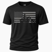 American Flag Biker Motorcycle Cooling Performance Crew T-Shirt