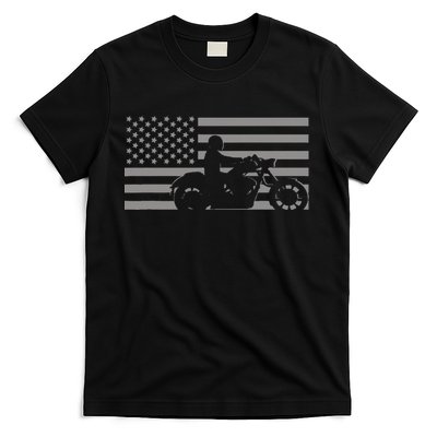 American Flag Biker Motorcycle T-Shirt