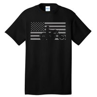 American Flag Biker Motorcycle Tall T-Shirt