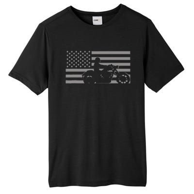 American Flag Biker Motorcycle Tall Fusion ChromaSoft Performance T-Shirt