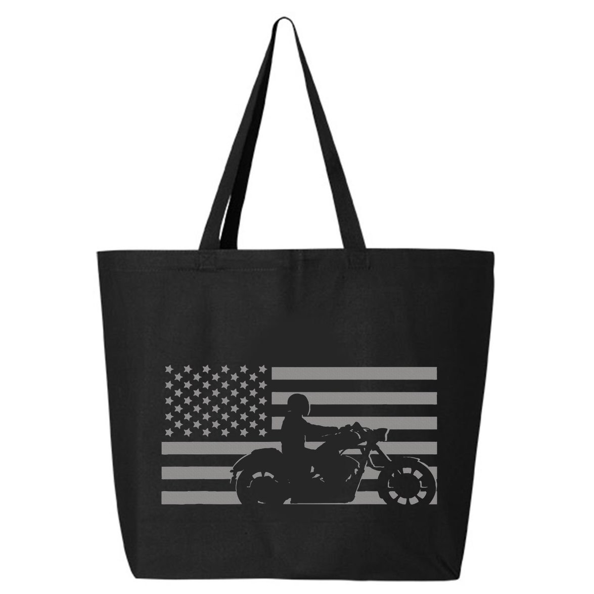 American Flag Biker Motorcycle 25L Jumbo Tote