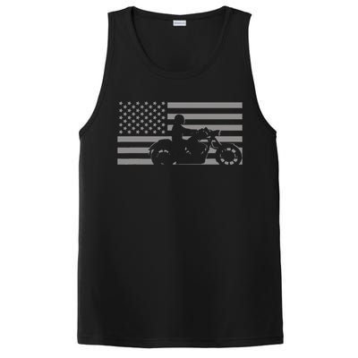 American Flag Biker Motorcycle PosiCharge Competitor Tank