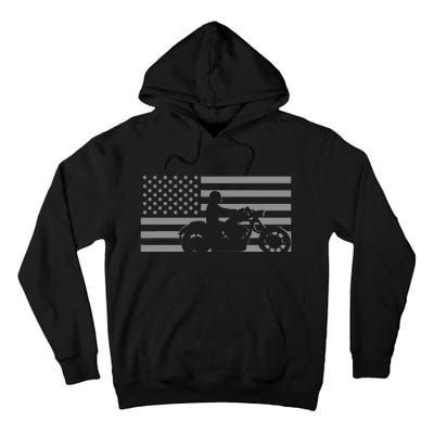 American Flag Biker Motorcycle Tall Hoodie