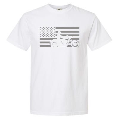 American Flag Biker Motorcycle Garment-Dyed Heavyweight T-Shirt