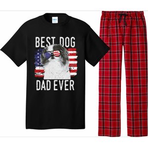 American Flag Best Dog Dad Ever Japanese Chin Usa Pajama Set