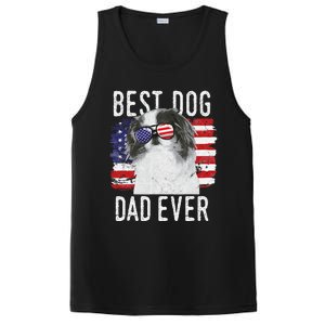 American Flag Best Dog Dad Ever Japanese Chin Usa PosiCharge Competitor Tank