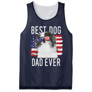 American Flag Best Dog Dad Ever Japanese Chin Usa Mesh Reversible Basketball Jersey Tank