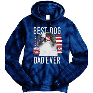 American Flag Best Dog Dad Ever Japanese Chin Usa Tie Dye Hoodie