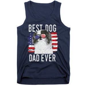 American Flag Best Dog Dad Ever Japanese Chin Usa Tank Top