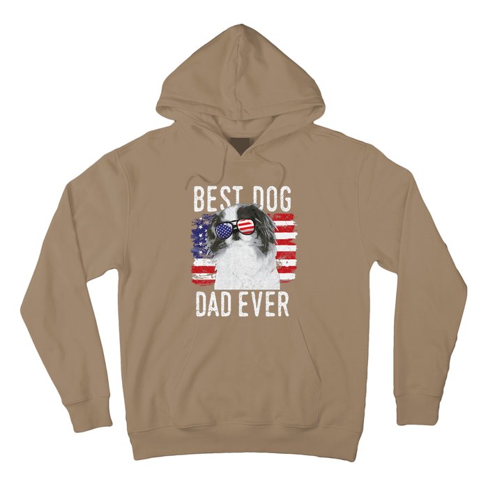 American Flag Best Dog Dad Ever Japanese Chin Usa Hoodie