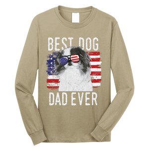 American Flag Best Dog Dad Ever Japanese Chin Usa Long Sleeve Shirt