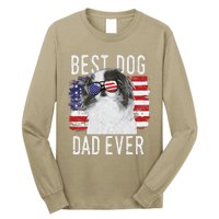 American Flag Best Dog Dad Ever Japanese Chin Usa Long Sleeve Shirt