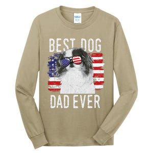 American Flag Best Dog Dad Ever Japanese Chin Usa Tall Long Sleeve T-Shirt