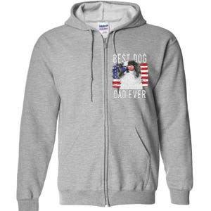 American Flag Best Dog Dad Ever Japanese Chin Usa Full Zip Hoodie