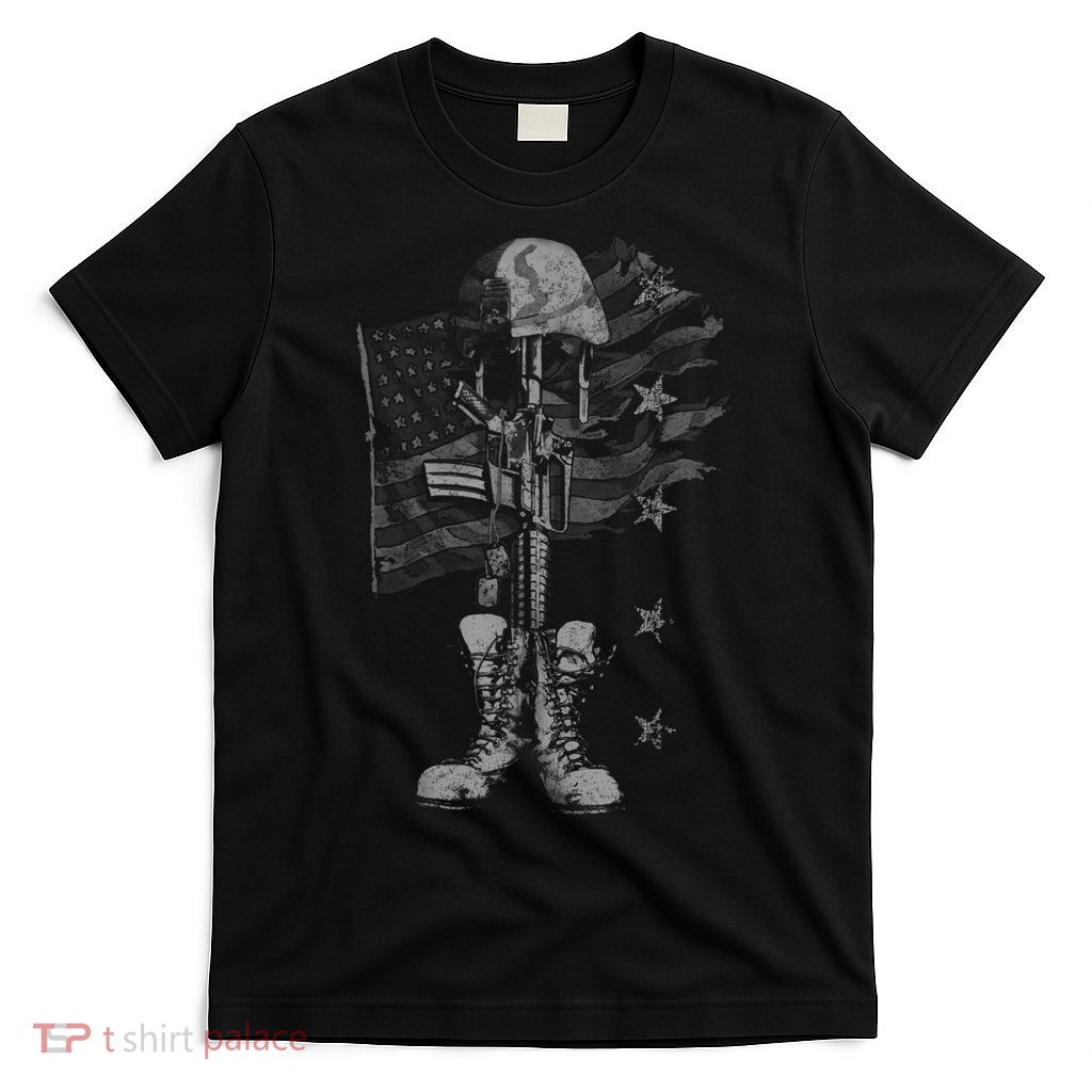 American Flag Battlefield Cross T-Shirt
