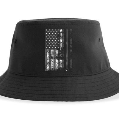 American Flag Billiard Stick Cute Table Game Funny USA Sustainable Bucket Hat