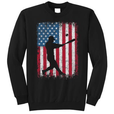 American Flag Baseball Team Funny Baseball Player Sweatshirt