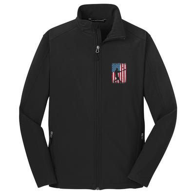 American Flag Baseball Team Funny Baseball Player Core Soft Shell Jacket