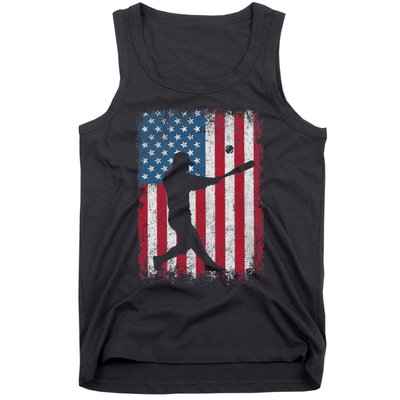 American Flag Baseball Team Funny Baseball Player Tank Top