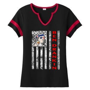 American Flag Ben Drankin Ben Franklin Funny 4th Of July Meaningful Gift Ladies Halftime Notch Neck Tee