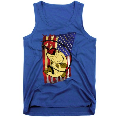 American Flag Bass Fishing Fisher Xmas Christmas Gift Meaningful Gift Tank Top