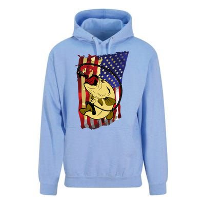 American Flag Bass Fishing Fisher Xmas Christmas Gift Meaningful Gift Unisex Surf Hoodie