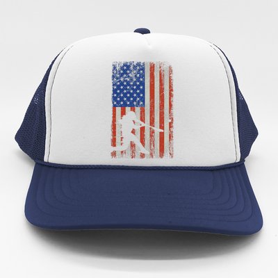 American Flag Baseball Team Gift Trucker Hat