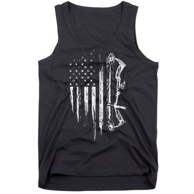 American Flag Bowhunting Bow Archery Gift For Deer Hunter Tank Top