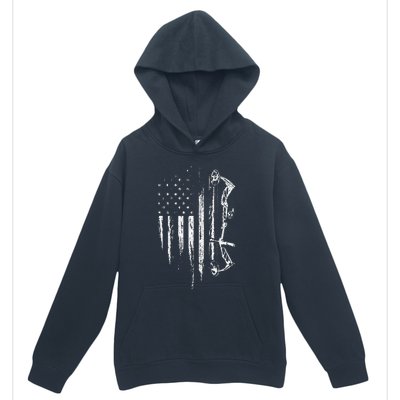 American Flag Bowhunting Bow Archery Gift For Deer Hunter Urban Pullover Hoodie