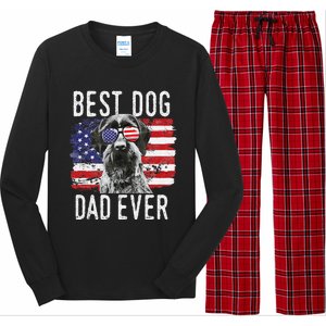 American Flag Best Dog Dad Ever German Wirehaired Pointer Long Sleeve Pajama Set