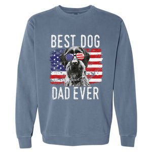 American Flag Best Dog Dad Ever German Wirehaired Pointer Garment-Dyed Sweatshirt