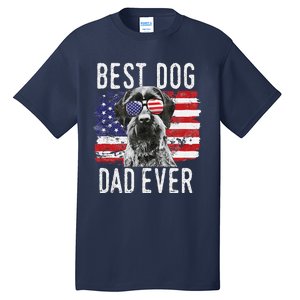 American Flag Best Dog Dad Ever German Wirehaired Pointer Tall T-Shirt